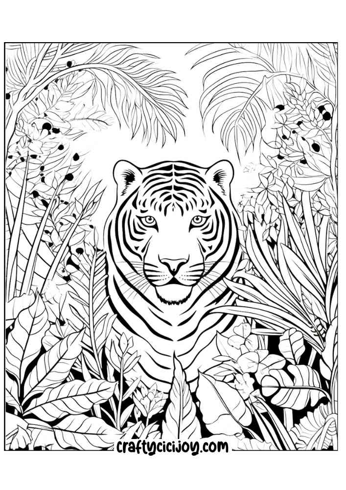 100 Jungle Coloring Pages (100% Free PDF Printable) - Crafty Cici Joy