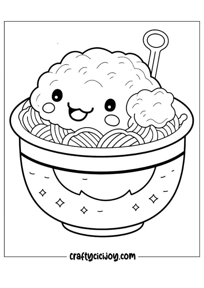 30 Cute Food Coloring Pages (100% Free PDF Printable) - Crafty Cici Joy