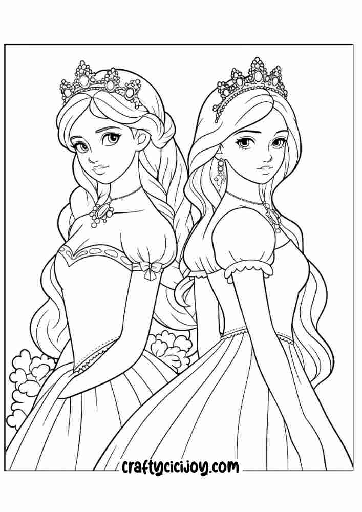 Printable Princess Coloring Pages: 70 Free PDF Printables - Crafty Cici Joy