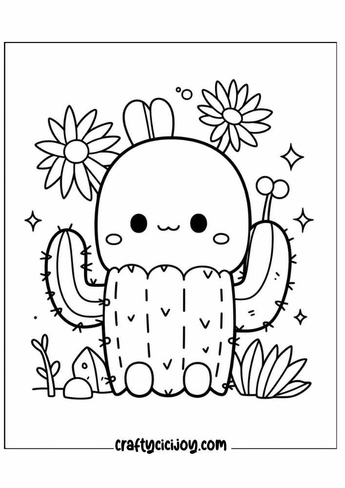 50+ Free Cactus Coloring Pages
