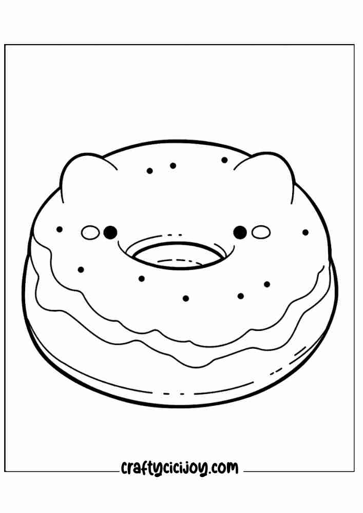 cute doughnut coloring printable page for 20