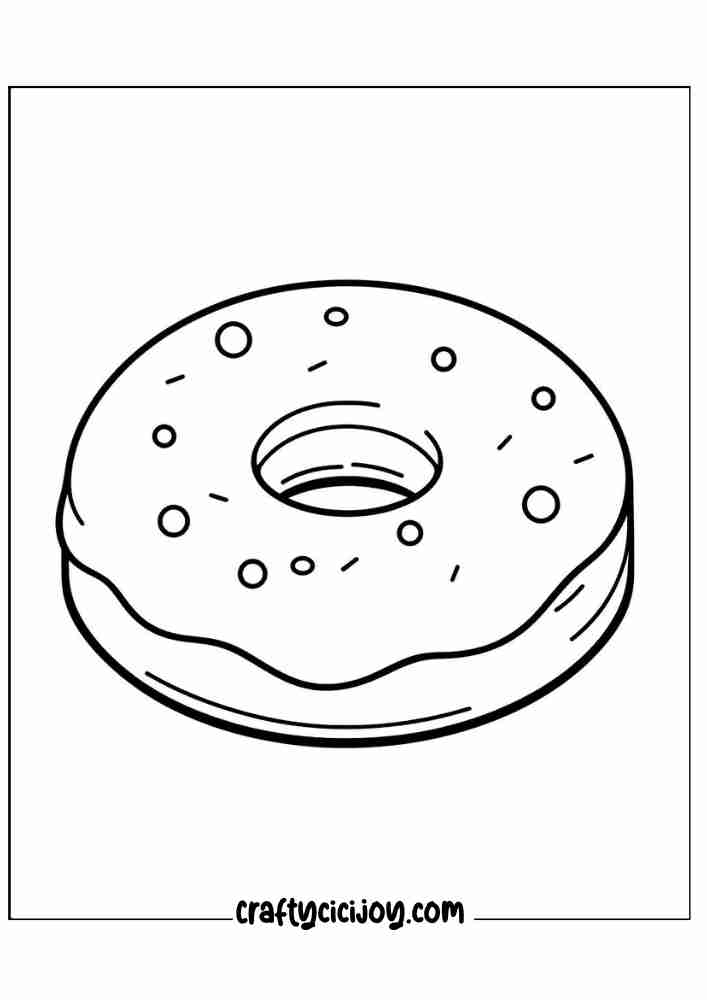 cute doughnut coloring printable page for 28
