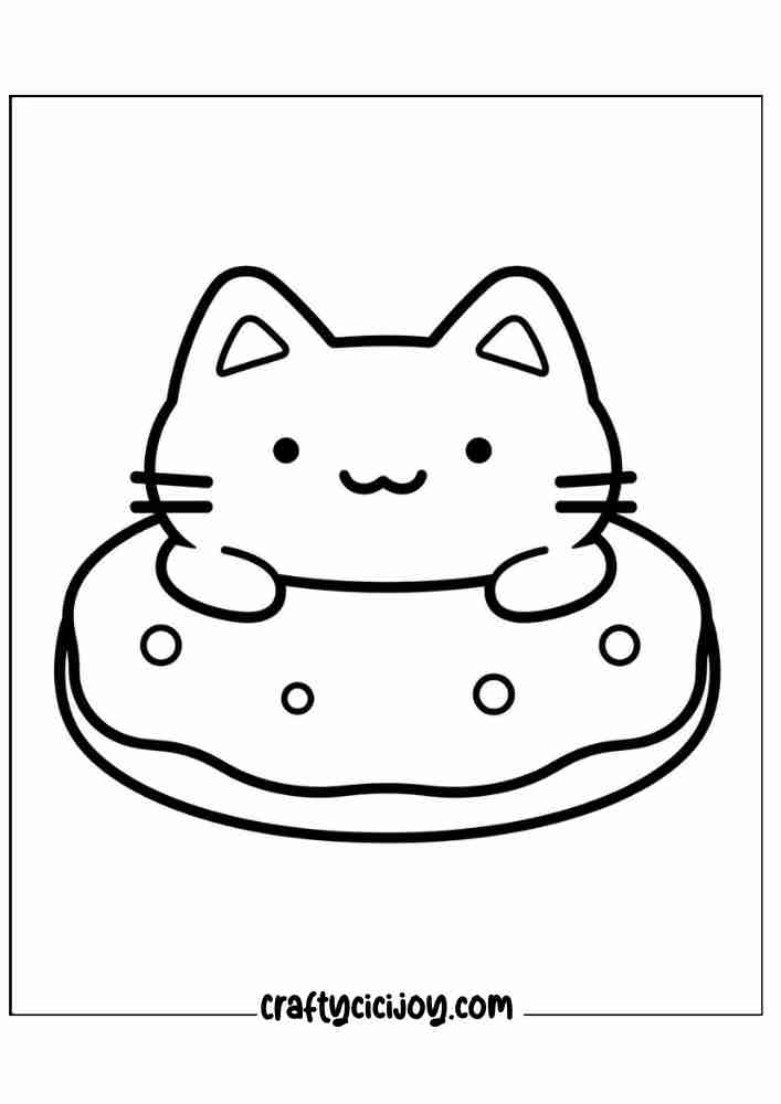 cute doughnut coloring printable page for 9