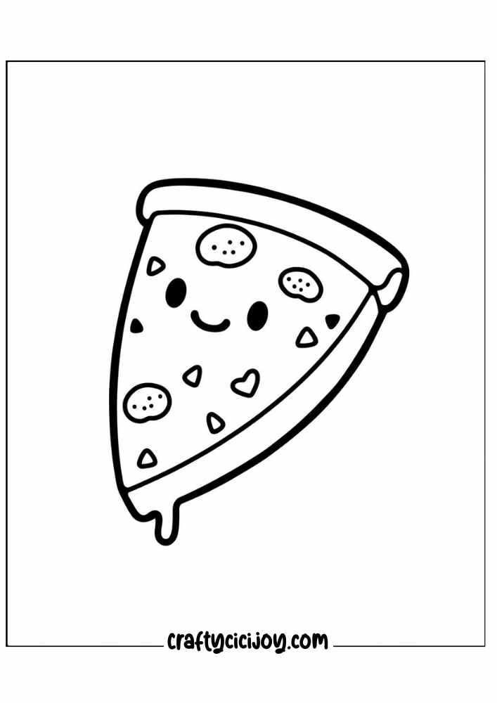 30 Pizza Coloring Pages (100% Free PDF Printable) - Crafty Cici Joy