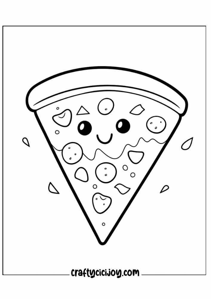 30 Pizza Coloring Pages (100% Free PDF Printable) - Crafty Cici Joy