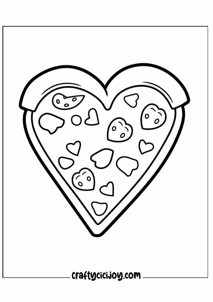 cute pizza coloring page 15
