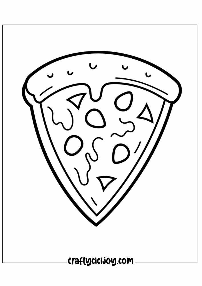 cute pizza coloring page 19