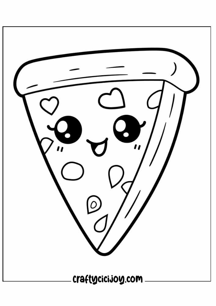 30 Pizza Coloring Pages (100% Free PDF Printable) - Crafty Cici Joy