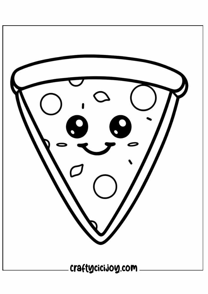 30 Pizza Coloring Pages (100% Free PDF Printable) - Crafty Cici Joy