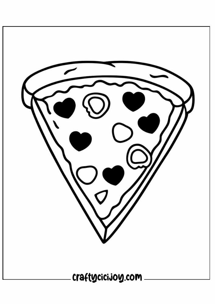 cute pizza coloring page 26