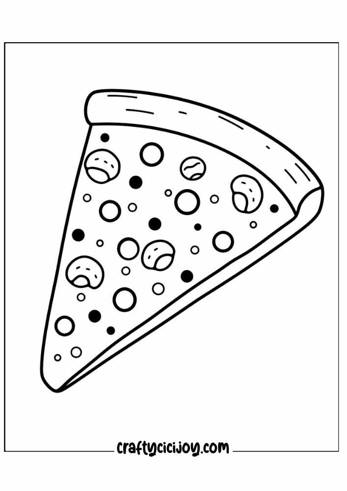 30 Pizza Coloring Pages (100% Free PDF Printable) - Crafty Cici Joy