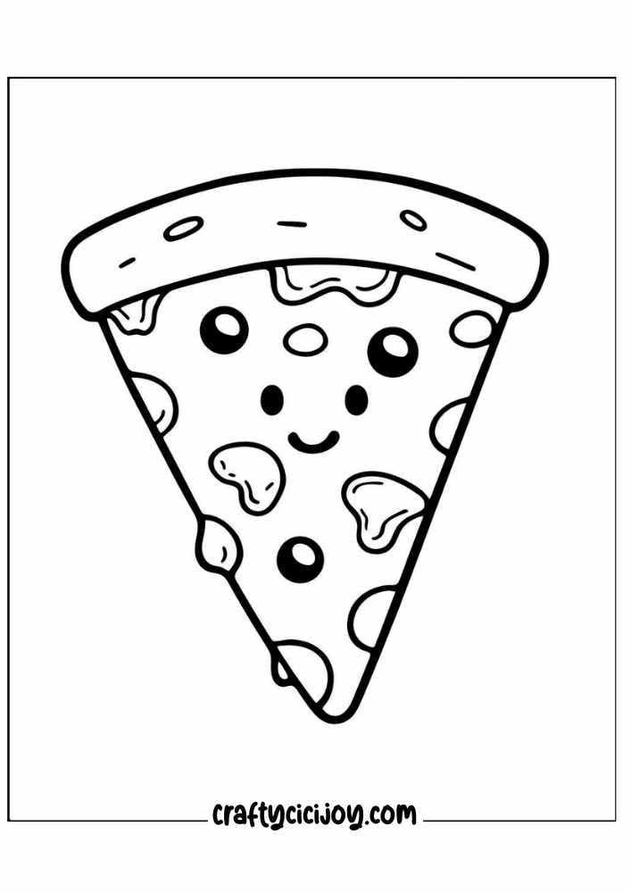 30 Pizza Coloring Pages (100% Free PDF Printable) - Crafty Cici Joy