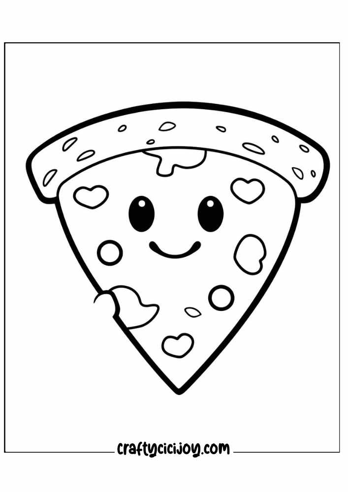 30 Free Pizza Coloring Pages