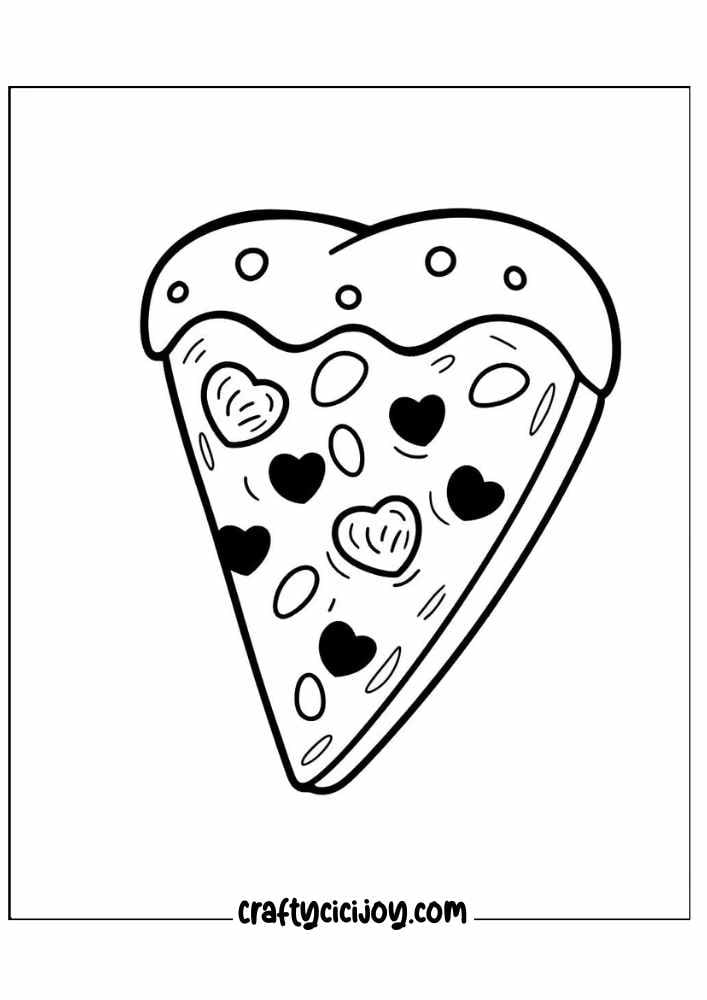 cute pizza coloring page 8