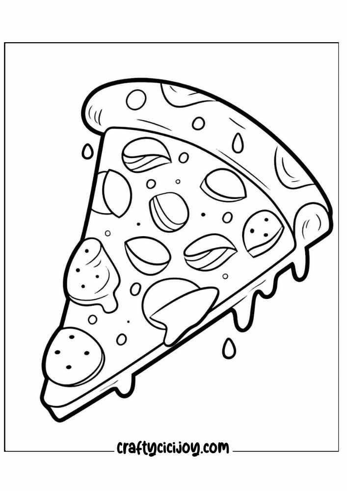 30 Pizza Coloring Pages (100% Free Pdf Printable) - Crafty Cici Joy