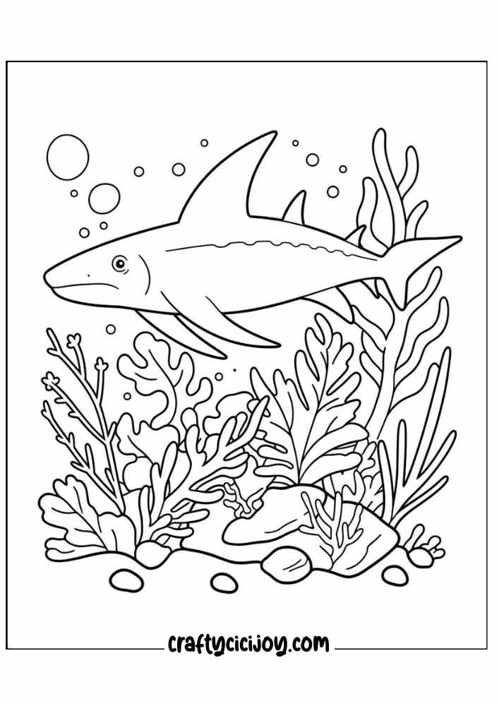 cute sea life coloring page 13