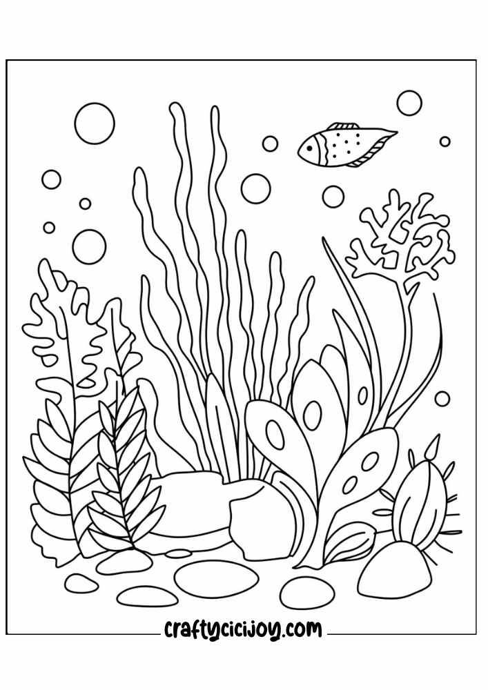 cute sea life coloring page 18