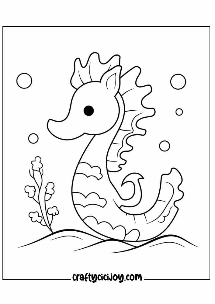 cute sea life coloring page 19