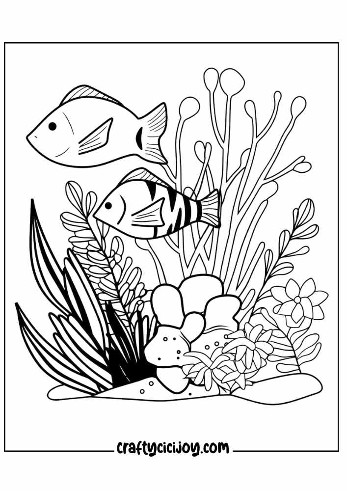 cute sea life coloring page 28