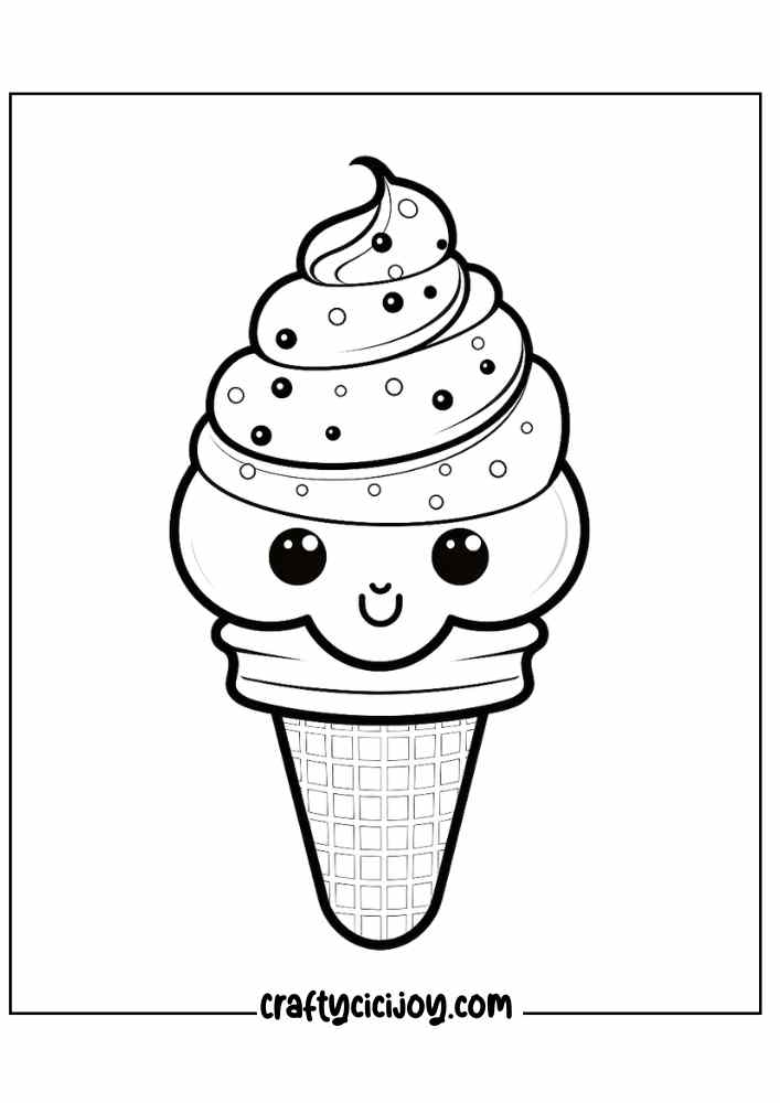 ice cream coloring page for adults 14