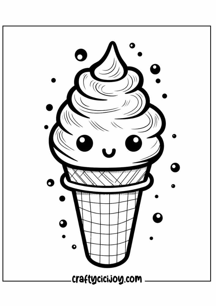 ice cream coloring page for adults 2