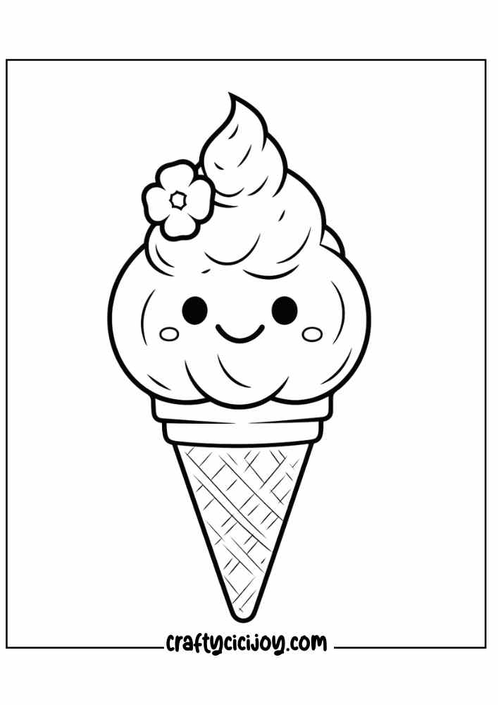 ice cream coloring page for adults 20