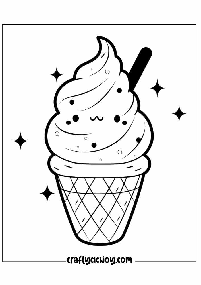 ice cream coloring page for adults 21