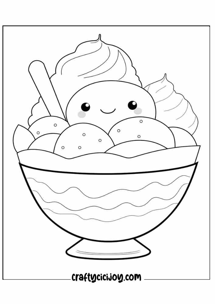 ice cream coloring page for adults 22