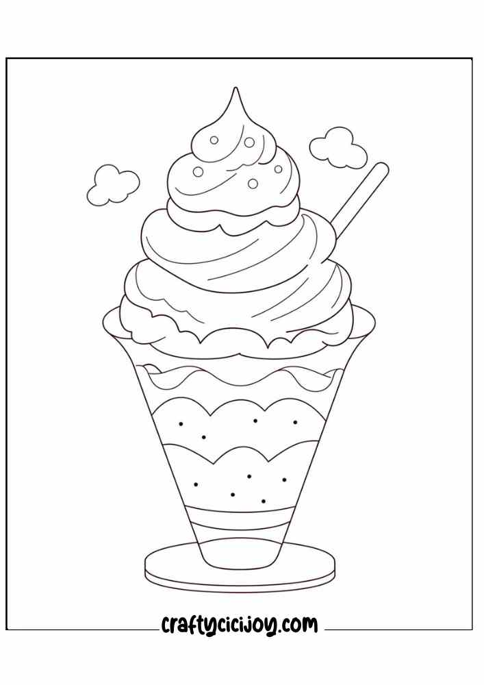 ice cream coloring page for adults 24