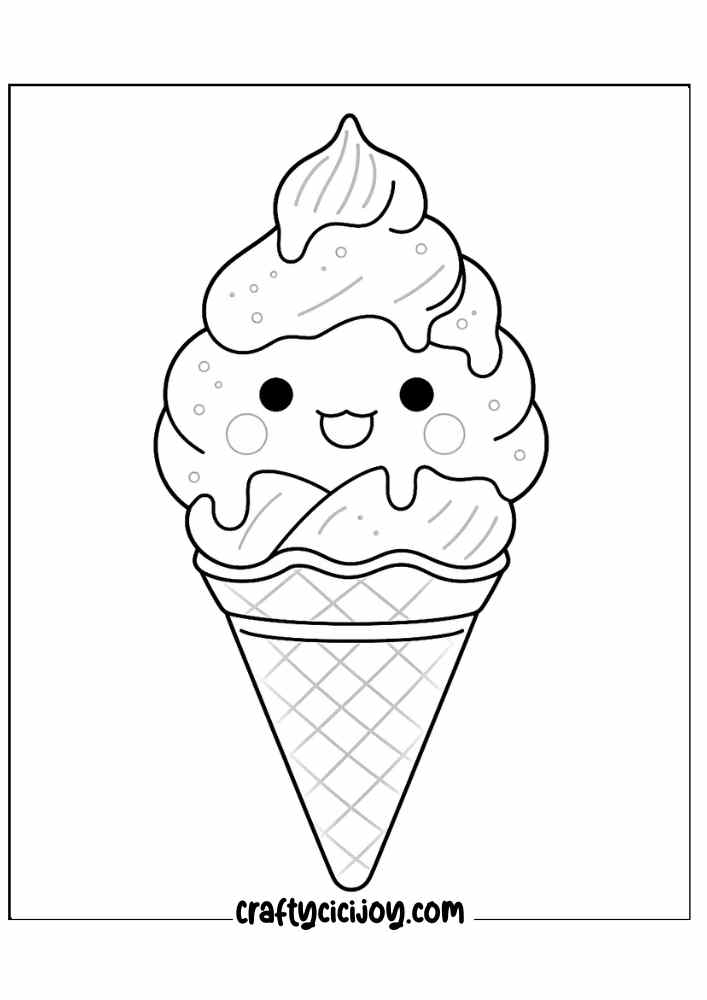 ice cream coloring page for adults 25
