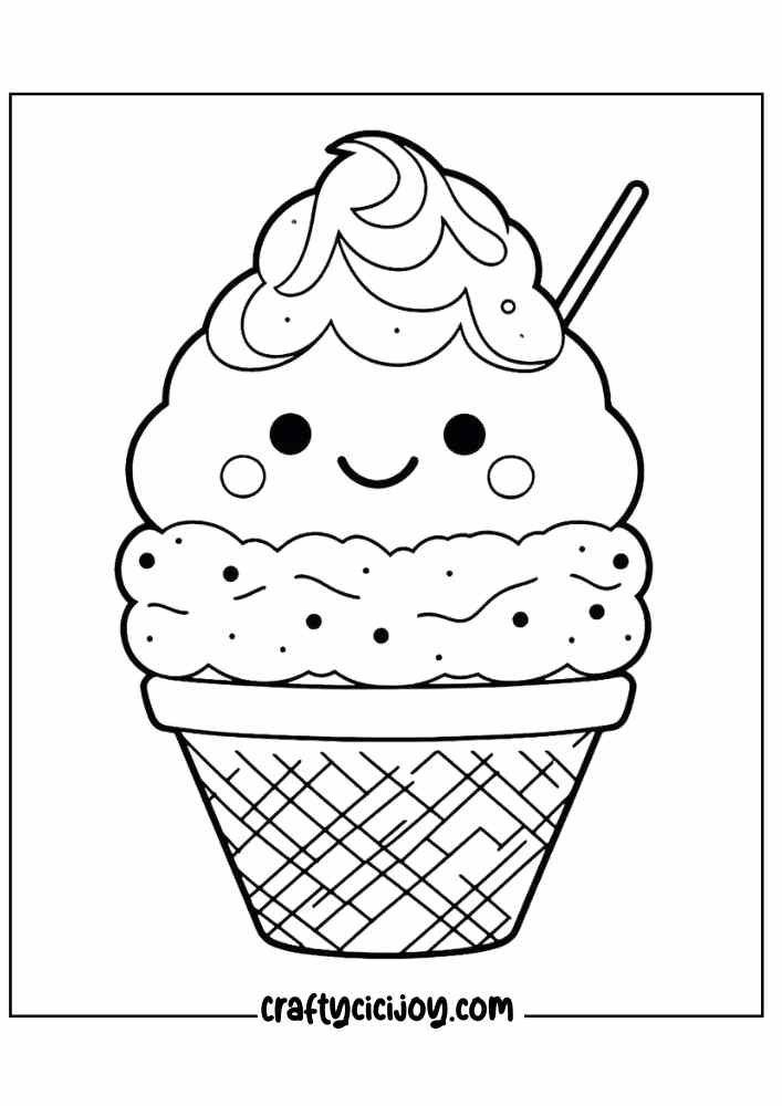 ice cream coloring page for adults 26