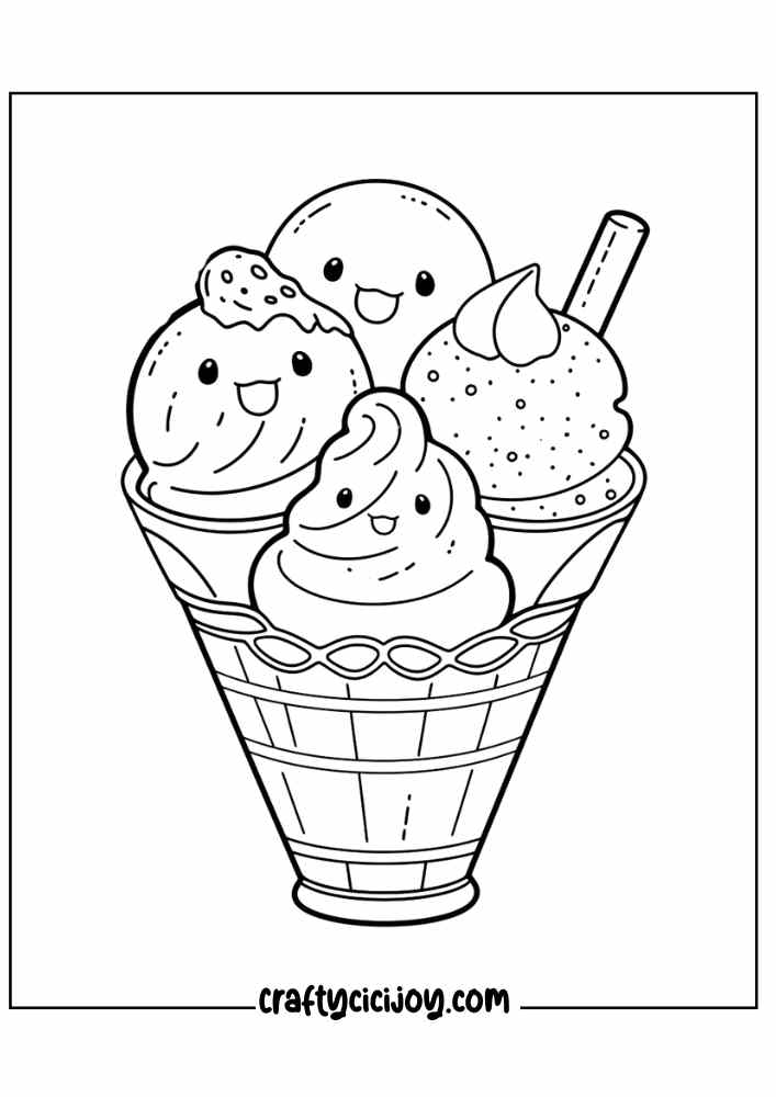 ice cream coloring page for adults 27
