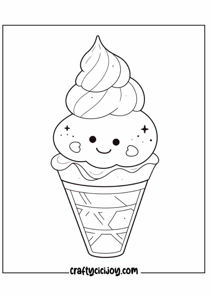 ice cream coloring page for adults 30