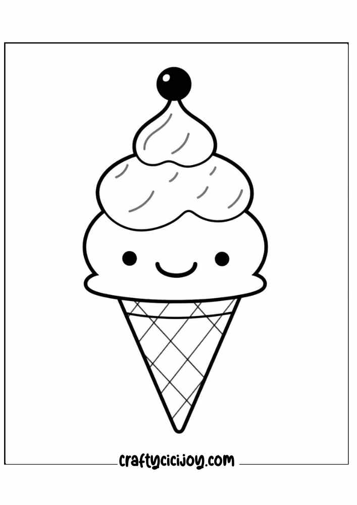 ice cream coloring page for adults 32