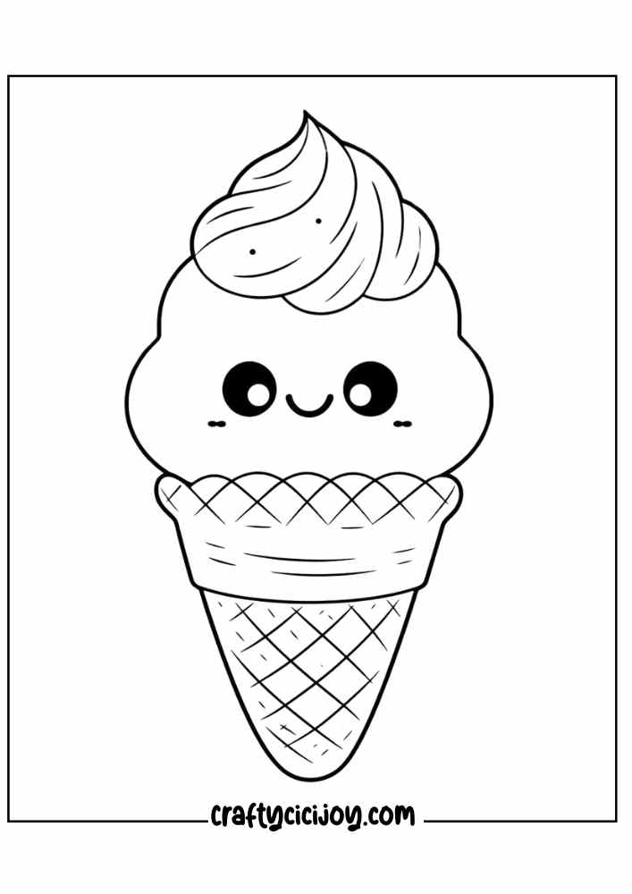 ice cream coloring page for adults 33