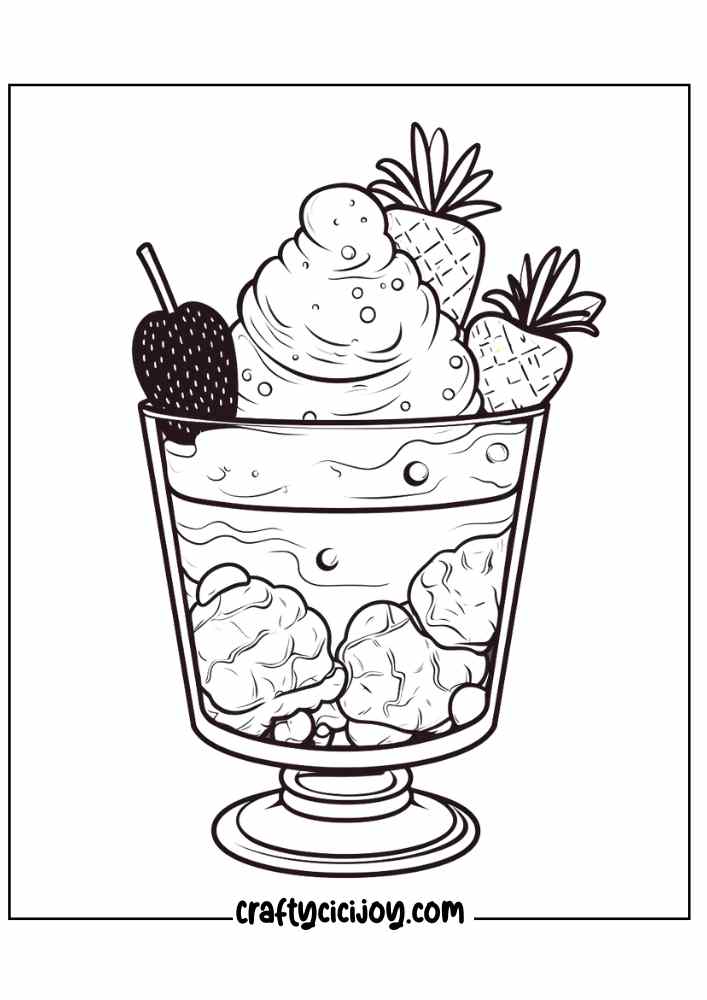 ice cream coloring page for adults 6