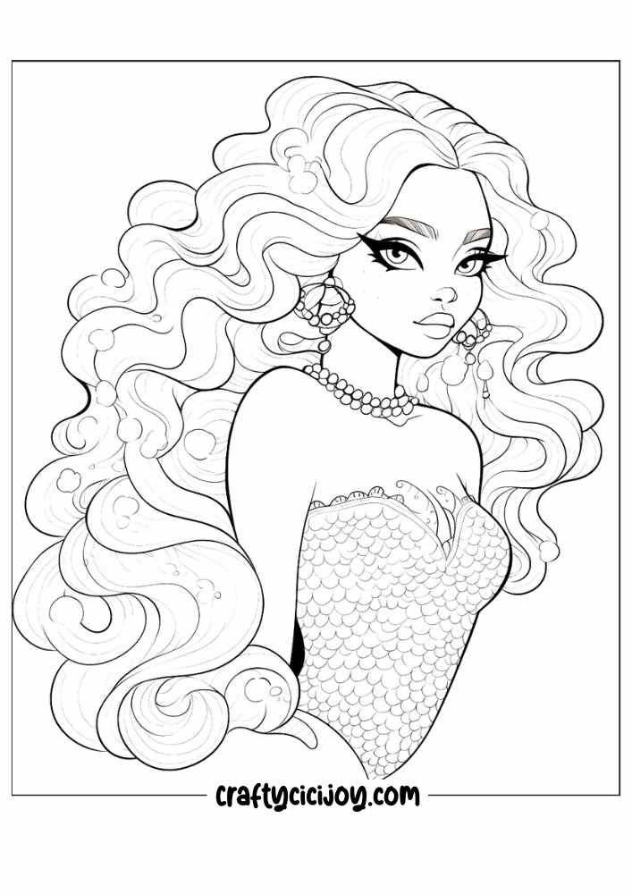 mermaid coloring pages 10