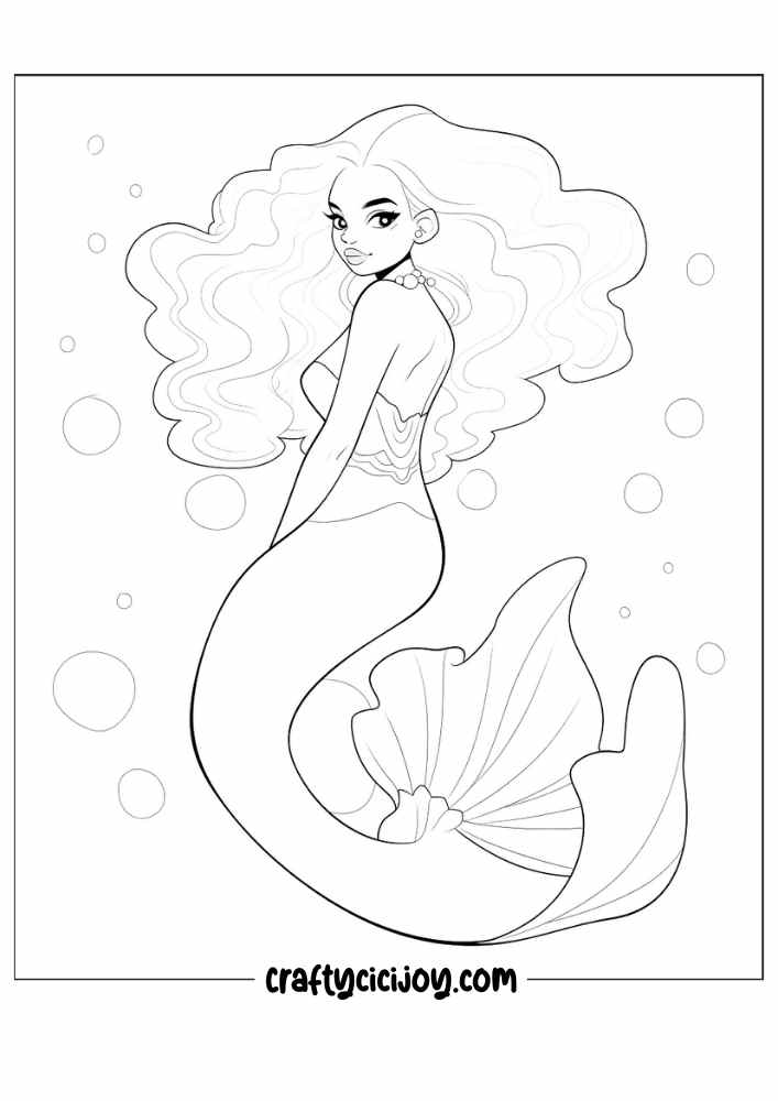 mermaid coloring pages 12