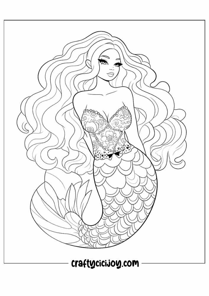 mermaid coloring pages 13