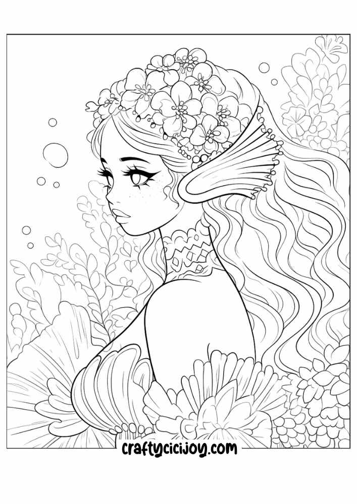 mermaid coloring pages 14