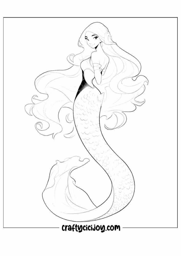mermaid coloring pages 15