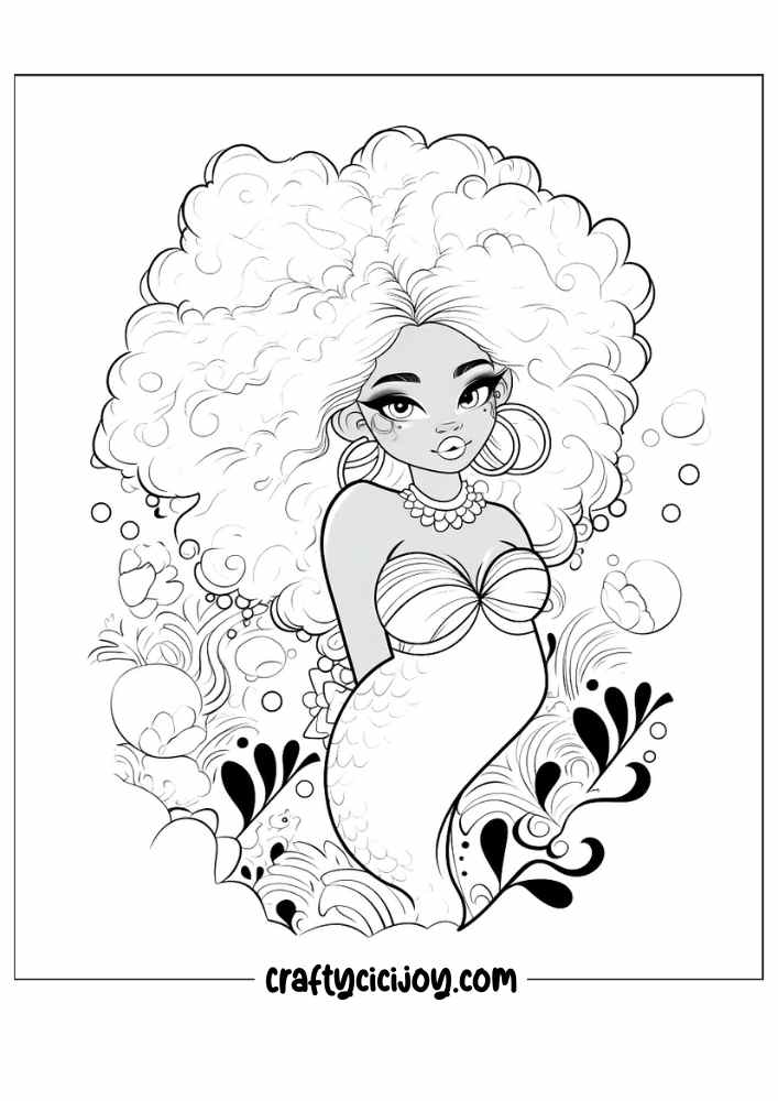mermaid coloring pages 18