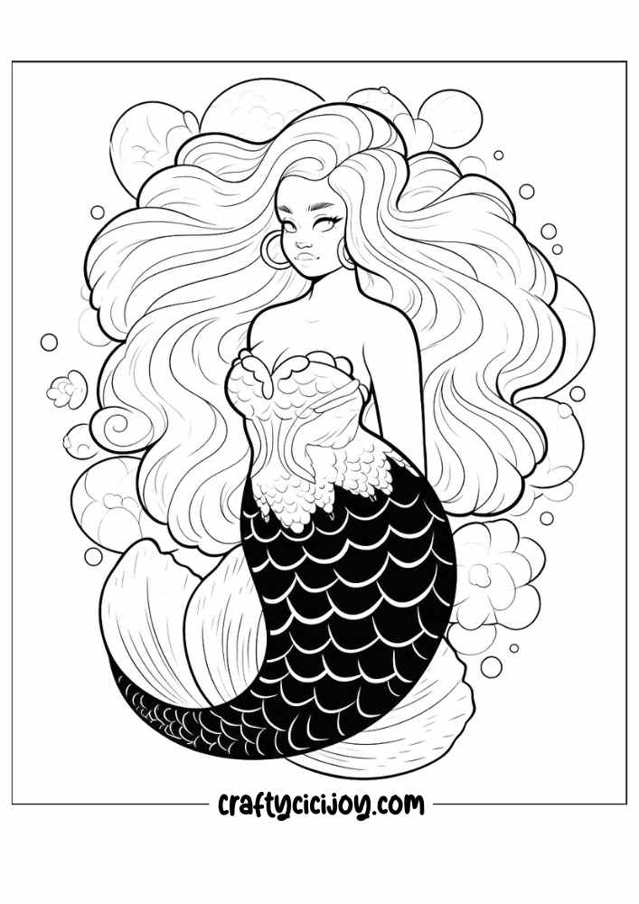 mermaid coloring pages 2