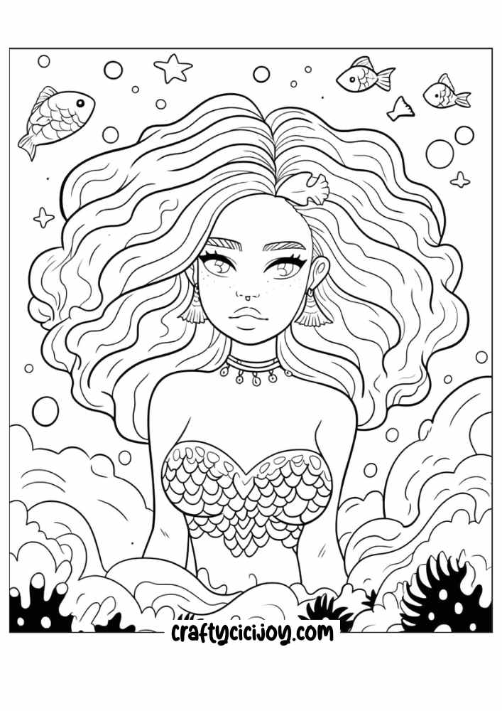 mermaid coloring pages 20