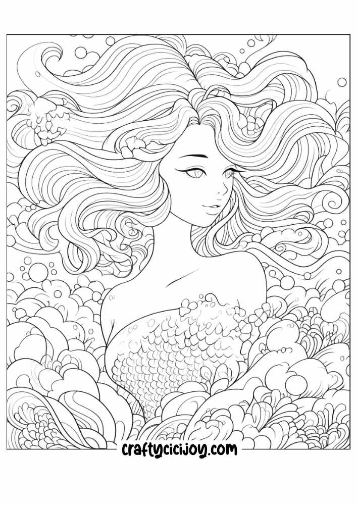 mermaid coloring pages 22