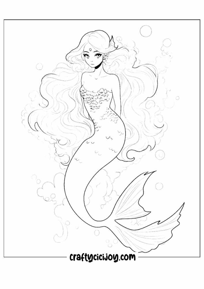 mermaid coloring pages 24
