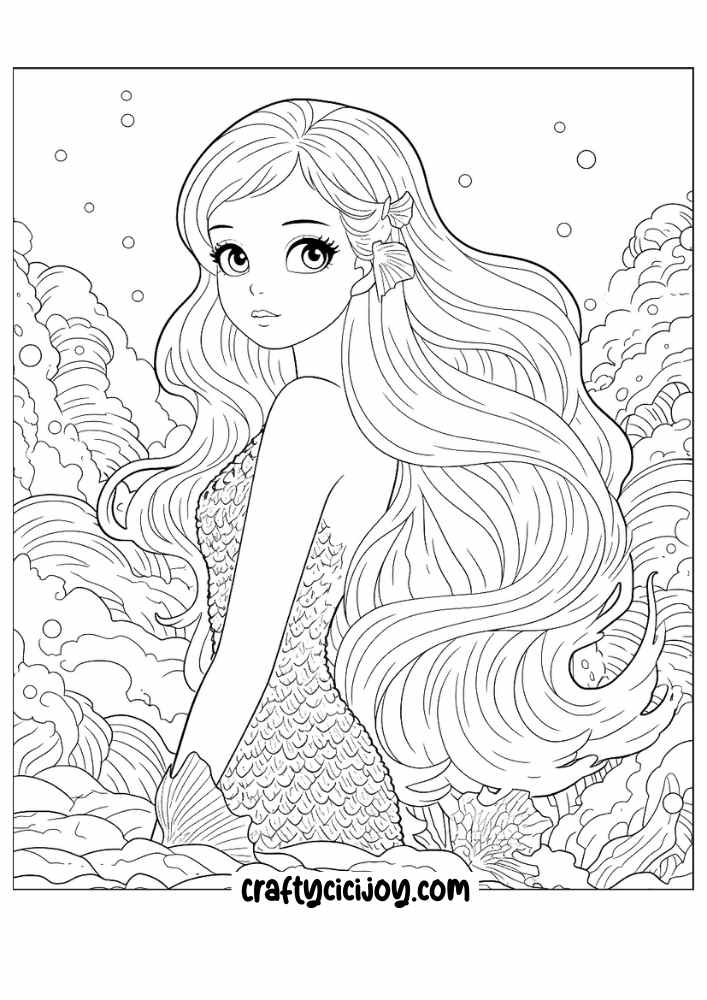 mermaid coloring pages 26
