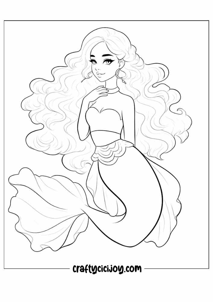 mermaid coloring pages 27