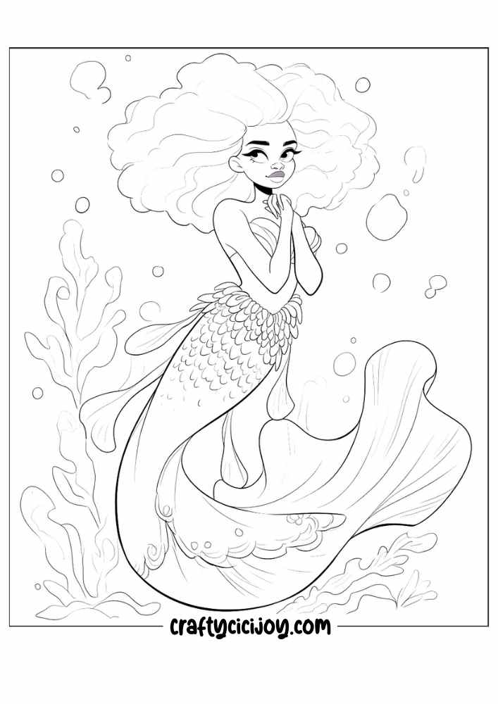 mermaid coloring pages 32