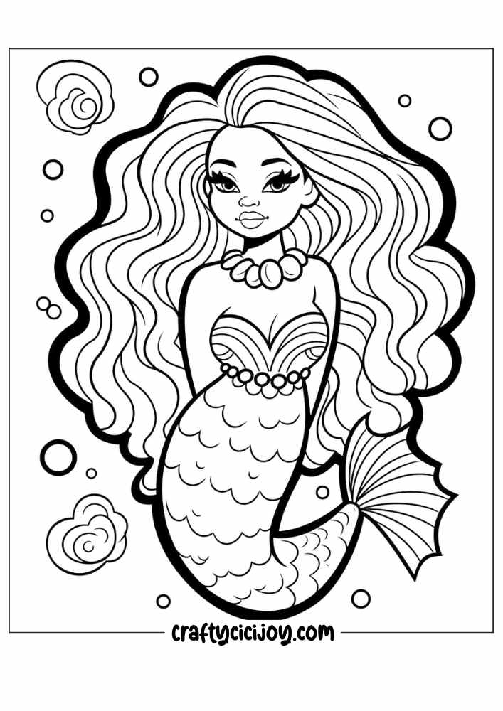mermaid coloring pages 35